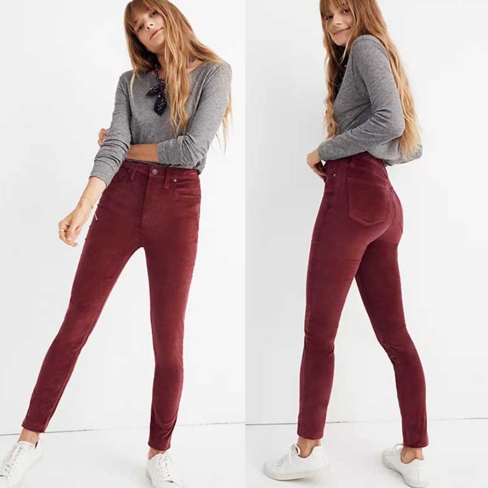 Madewell 11" High-Rise Skinny Jeans: Stretch Velvet Edition 30 Tall